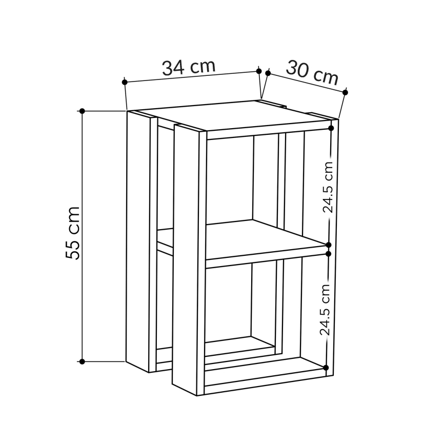 Sängbord LONIE 55x30 vit