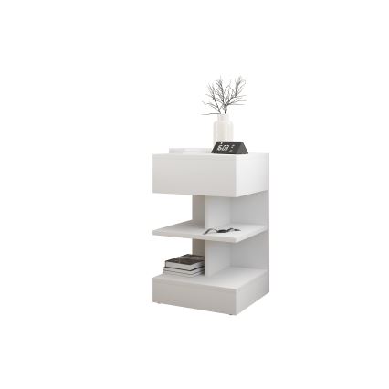 Sängbord OBENITA 65x39 cm vit