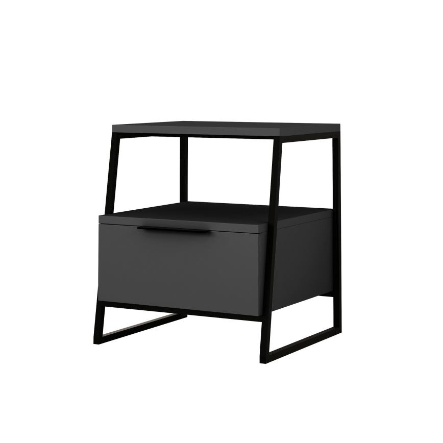 Sängbord PAL 50x45 cm svart/antracit
