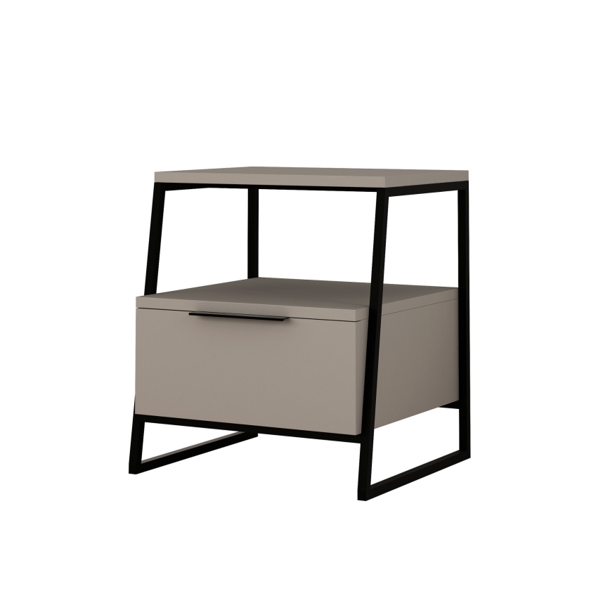 Sängbord PAL 50x45 cm svart/grå
