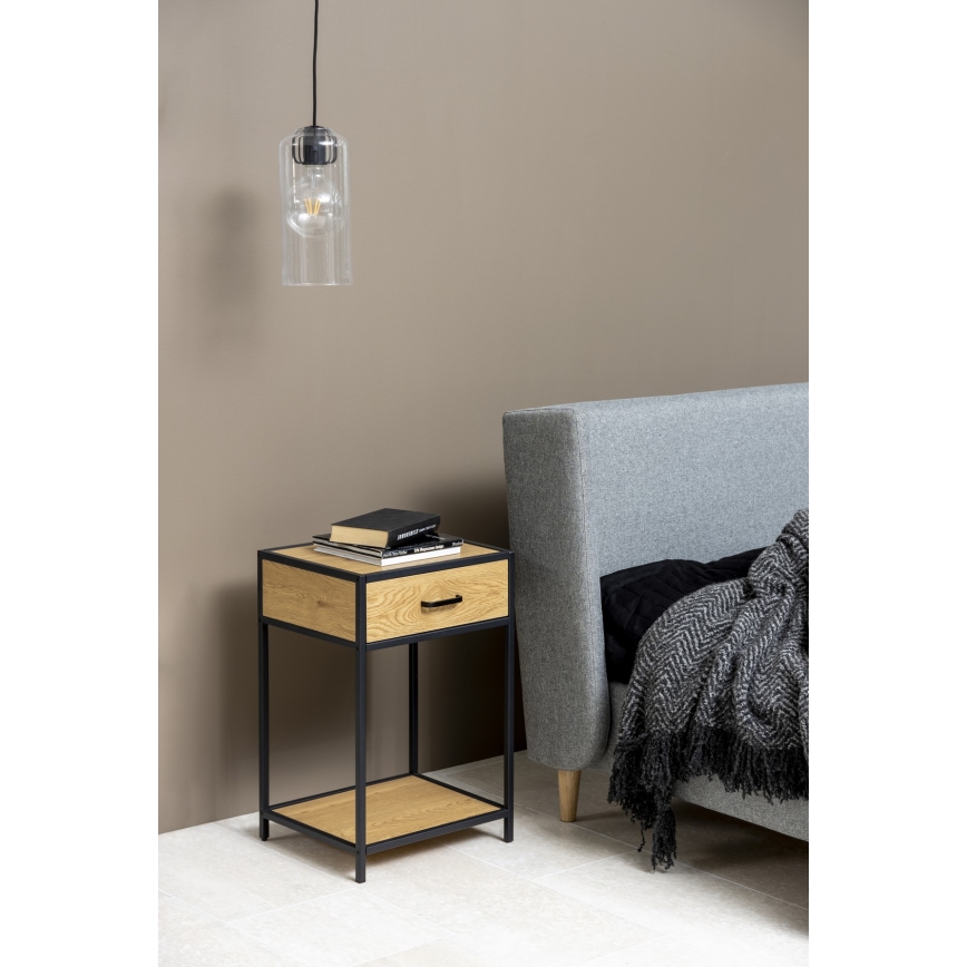 Sängbord SARON ek/svart