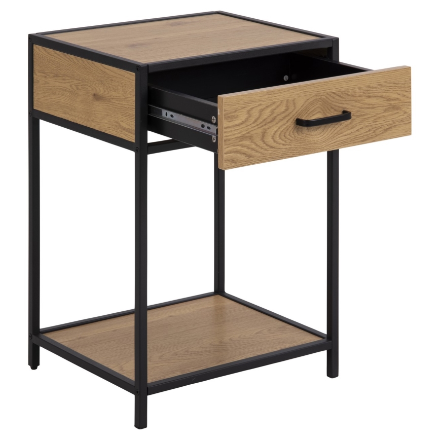 Sängbord SARON ek/svart