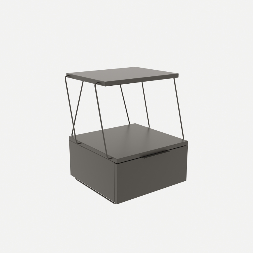 Sängbord TEKOBA 52x42 cm antracit