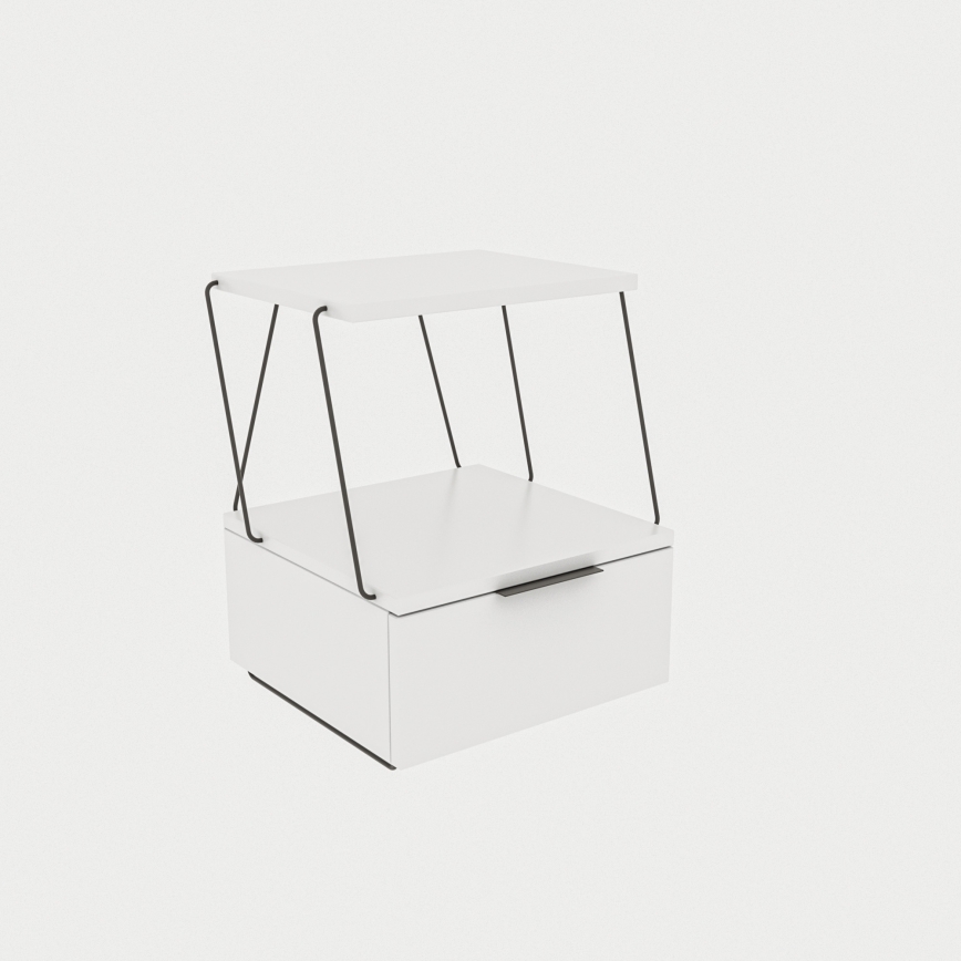 Sängbord TEKOBA 52x42 cm vit