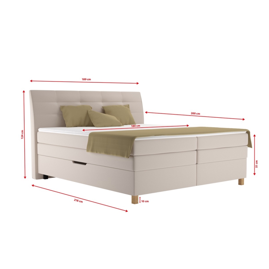 Sängbotten med madrass BEA 180x200 cm beige
