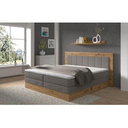 Sängbotten med madrasser och bäddmadrass samt förvaringsutrymme JASMINE 180x200 cm grå