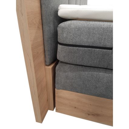 Sängbotten med madrasser och bäddmadrass samt förvaringsutrymme JASMINE 180x200 cm grå