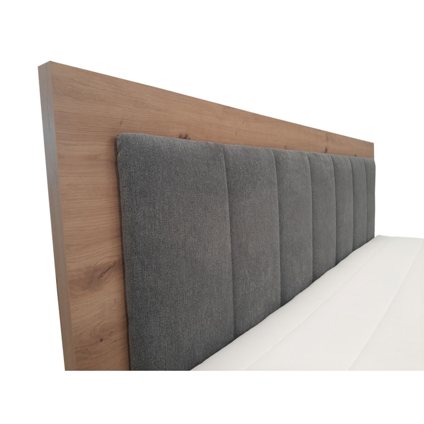 Sängbotten med madrasser och bäddmadrass samt förvaringsutrymme JASMINE 180x200 cm grå