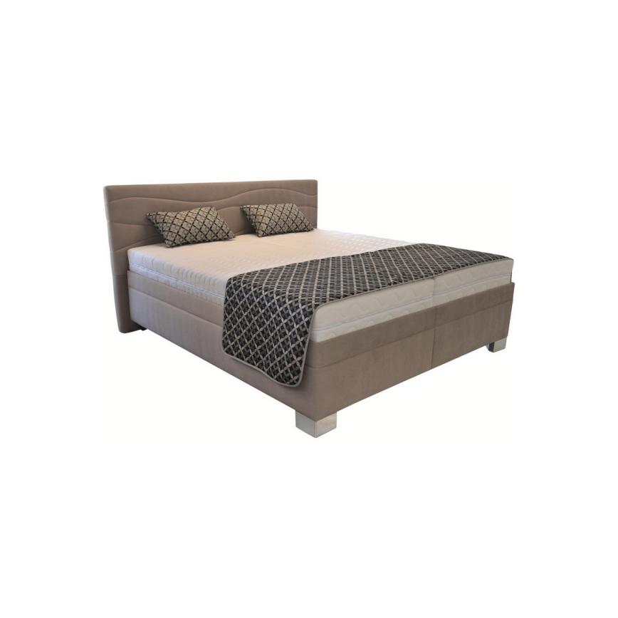 Sängstomme WINDSOR 180x200 cm, tygklädd, beige (utan madrass)