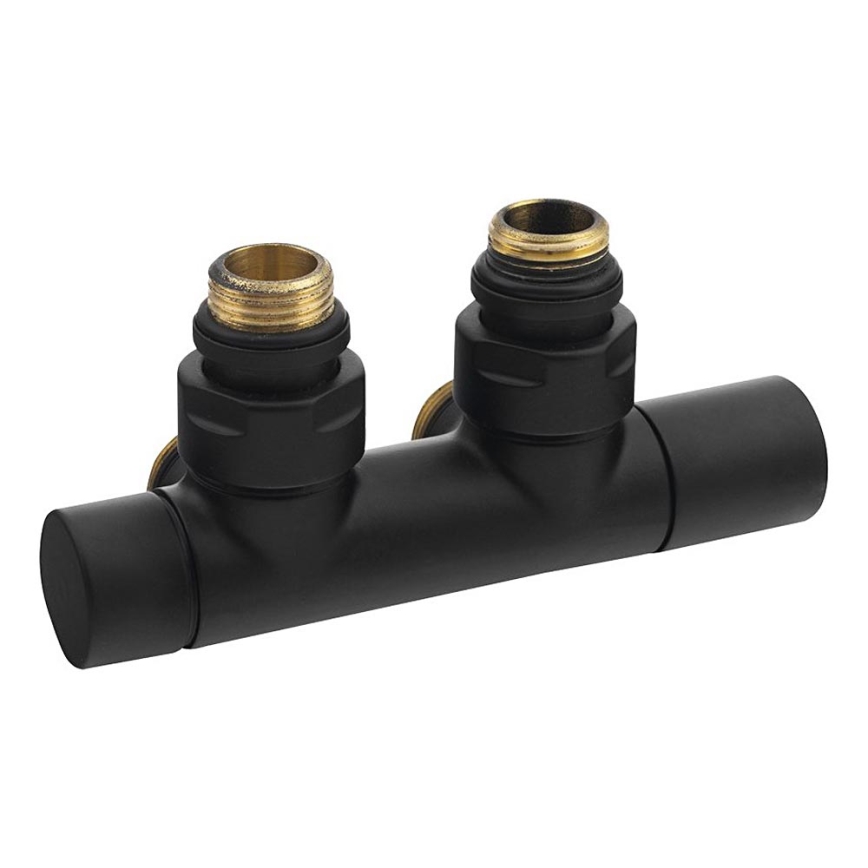 Sapho – anslutningssats för TWIN-ventiler med mittanslutning, matt svart