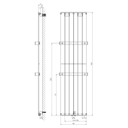 Sapho - Badrumsradiator COLONNA 910W/230V 45x180 cm silver