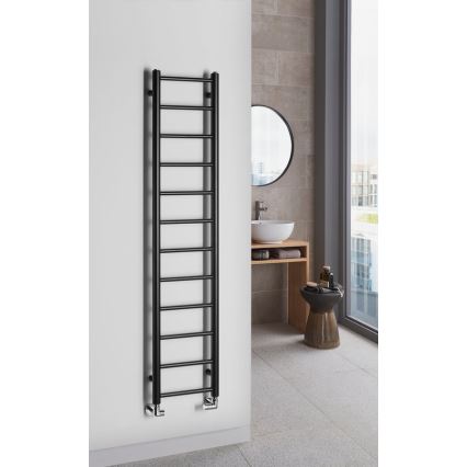 Sapho - Badrumsradiator DINA 278W 30x138 cm matt svart