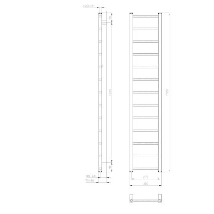 Sapho - Badrumsradiator METRO LIGHT 276W 30x150 cm vit