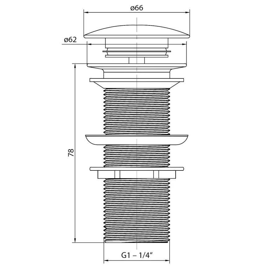 Sapho - Bottenventil BLOK Ø 6,6 cm Carrata/vit