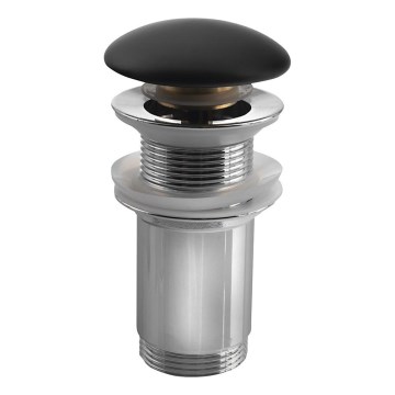 Sapho - Bottenventil för tvättställ Ø 7 cm matt svart/blank krom