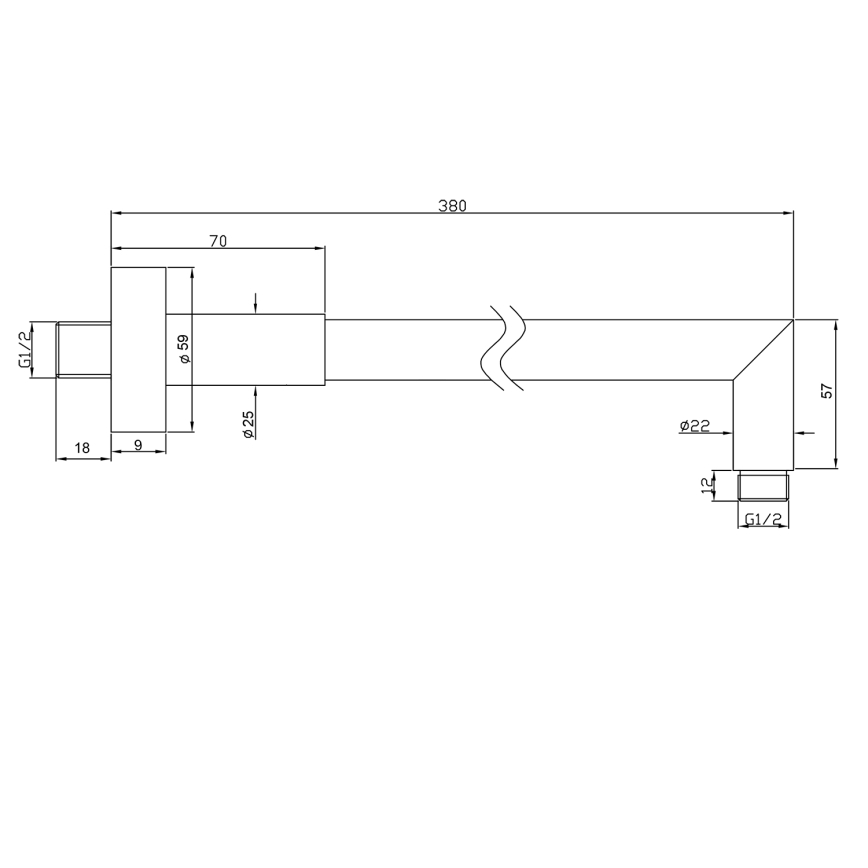 Sapho - Duscharm rund 38 cm skinande krom