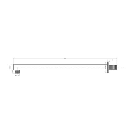 Sapho - Duscharm vinklat 44 cm skinande krom