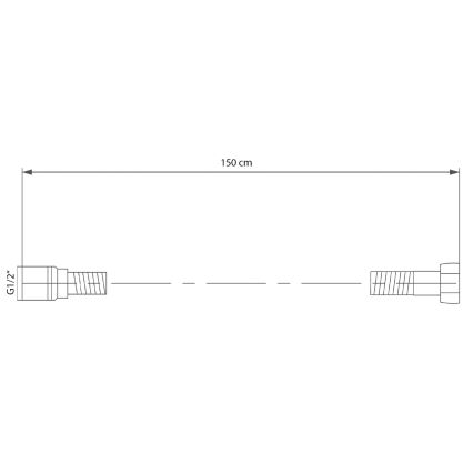 Sapho - Duschslang SOFTFLEX 150 cm matt svart