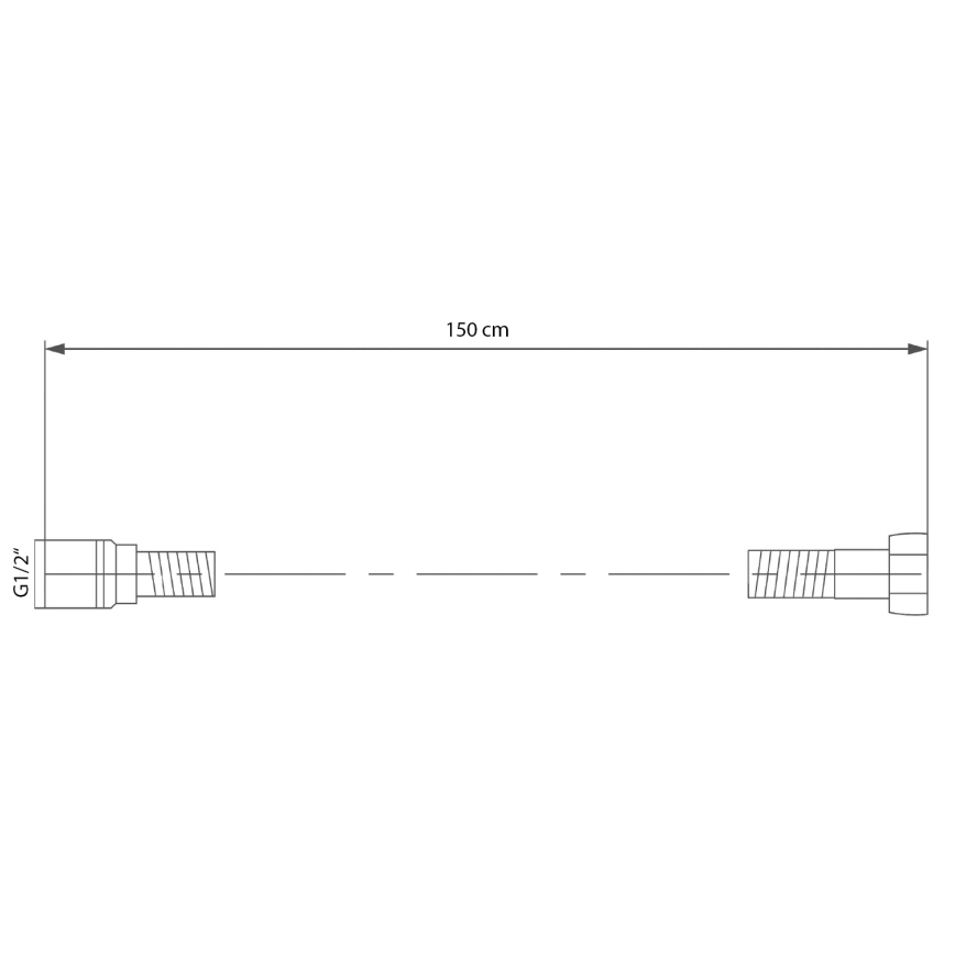 Sapho - Duschslang SOFTFLEX 150 cm matt svart
