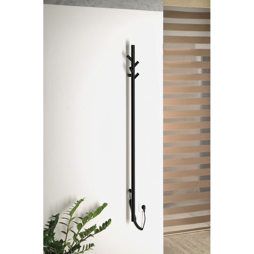 Sapho - Elektrisk handdukskena PASADOR 30W/230V 150 cm matt svart
