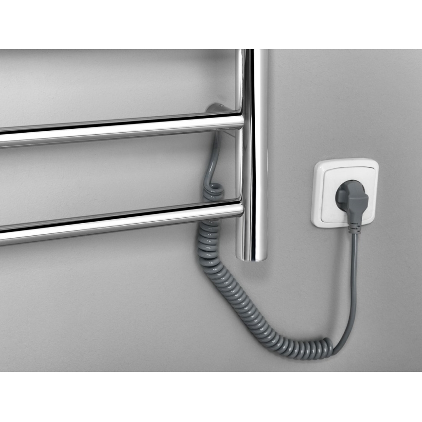 Sapho - Elektrisk handdukskena REDONDO 130W/230V 150 cm skinande krom rätt rund