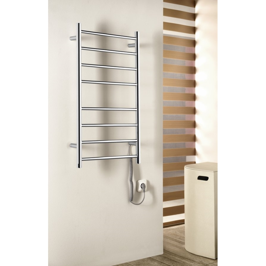 Sapho - Elektrisk handdukskena REDONDO 75W/230V 90 cm skinande krom rätt rund