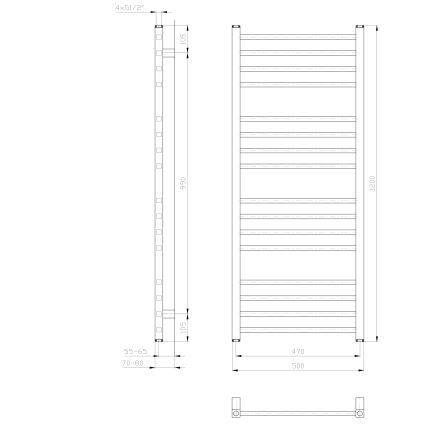 Sapho - Handdukstork METRO 386W 50x120 cm vit