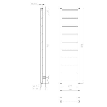 Sapho - Handdukstork METRO LIGHT 211 W, 30 x 114 cm, vit