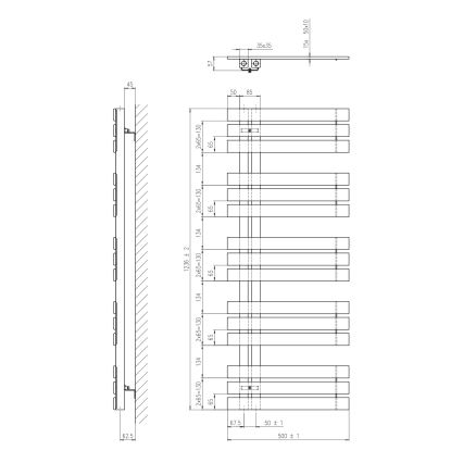 Sapho - Handdukstork SILVANA 500W/230V 50x123 cm vit