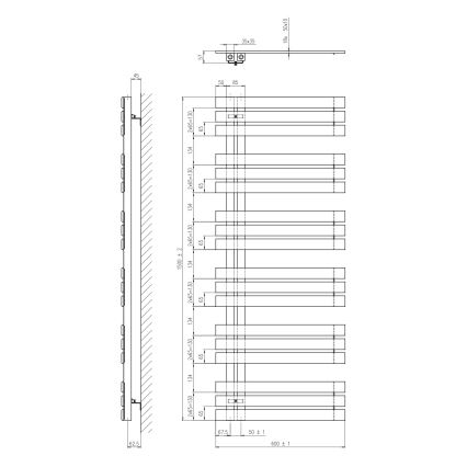 Sapho - Handdukstork SILVANA 680W/230V 60x150 cm vit