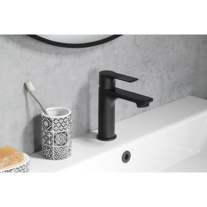Sapho - Kran till handfat PAX 16,5 cm matt svart