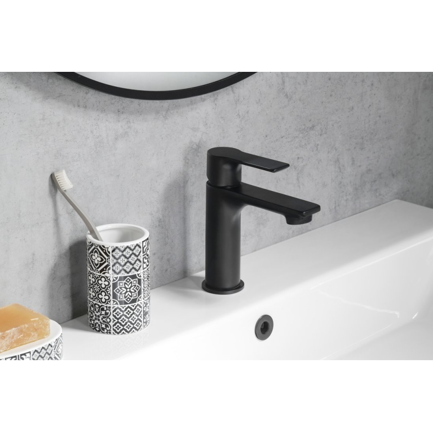 Sapho - Kran till handfat PAX 16,5 cm matt svart