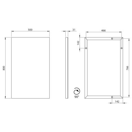 Sapho - Spegel AROWANA 50x80 cm blankpolerad krom
