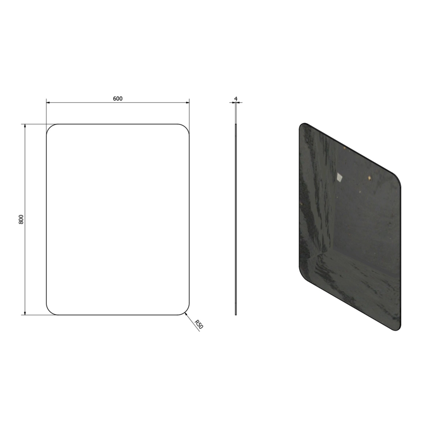 Sapho - Spegel ISHAPE 60x80 cm