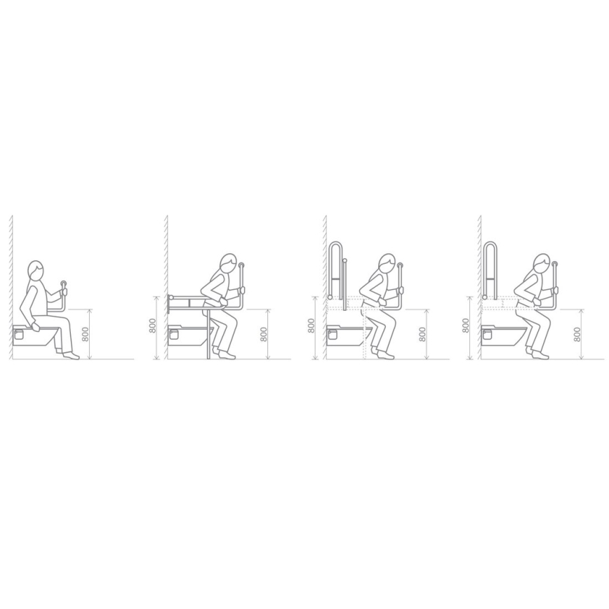 Sapho - Stödhandtag HELP PROGRAM 80x82 cm vit