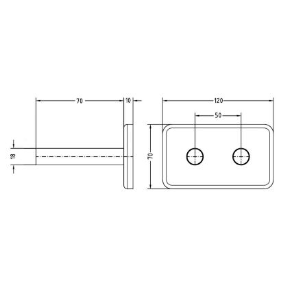 Sapho - Täckrosett för mittanslutning TWIN, matt svart
