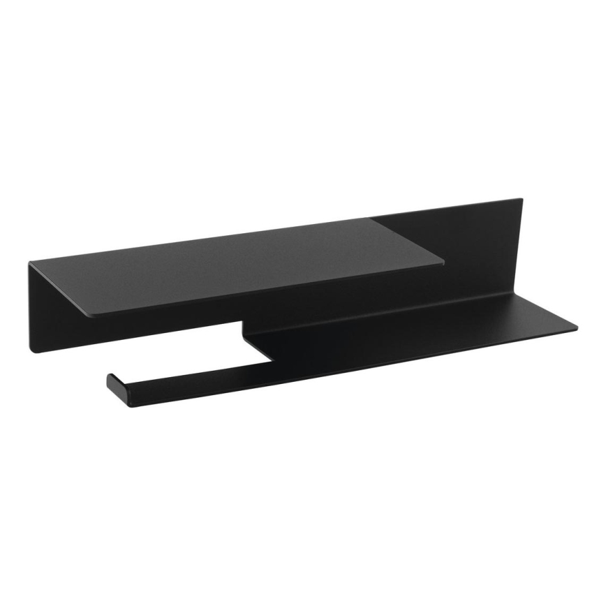 Sapho - Toalettrullhållare med hylla 9,5x35 cm matt svart