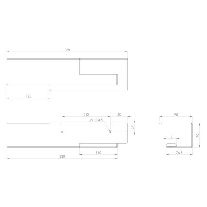 Sapho - Toalettrullhållare med hylla 9,5x35 cm matt svart