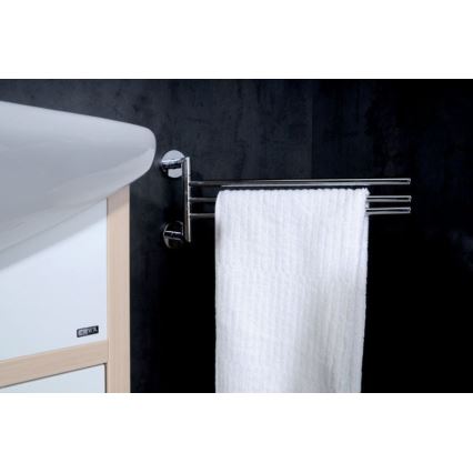 Sapho - Väggmonterad vridbar handdukshängare X-ROUND 19,5x45 cm blankkrom