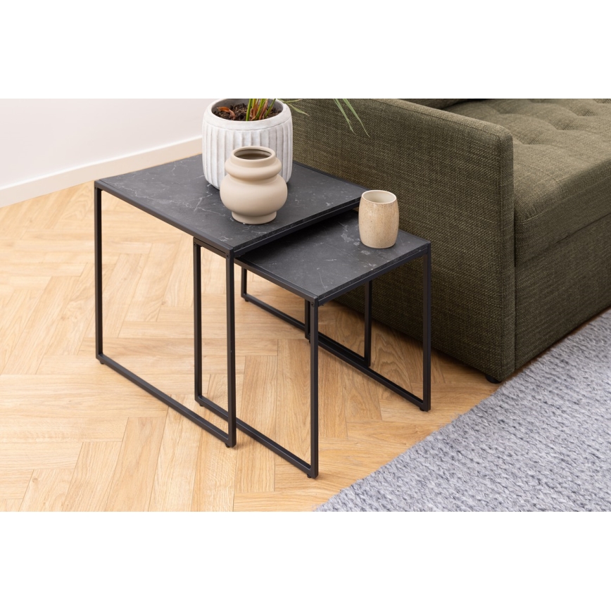 Sats med soffbord ALMA 2 delar antracit
