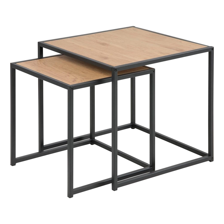 Sats med soffbord SARON 2 delar ek/svart