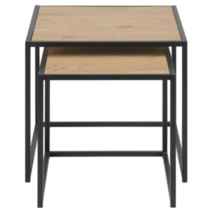 Sats med soffbord SARON 2 delar ek/svart