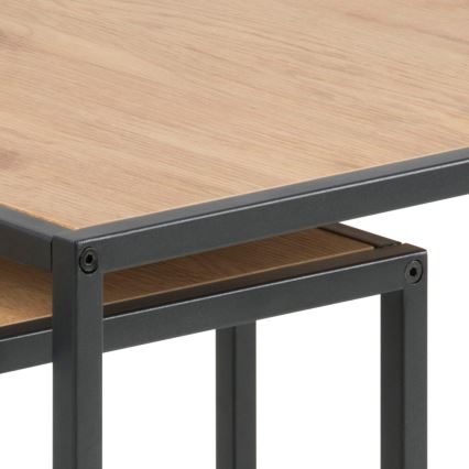 Sats med soffbord SARON 2 delar ek/svart