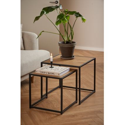 Sats med soffbord SARON 2 delar ek/svart