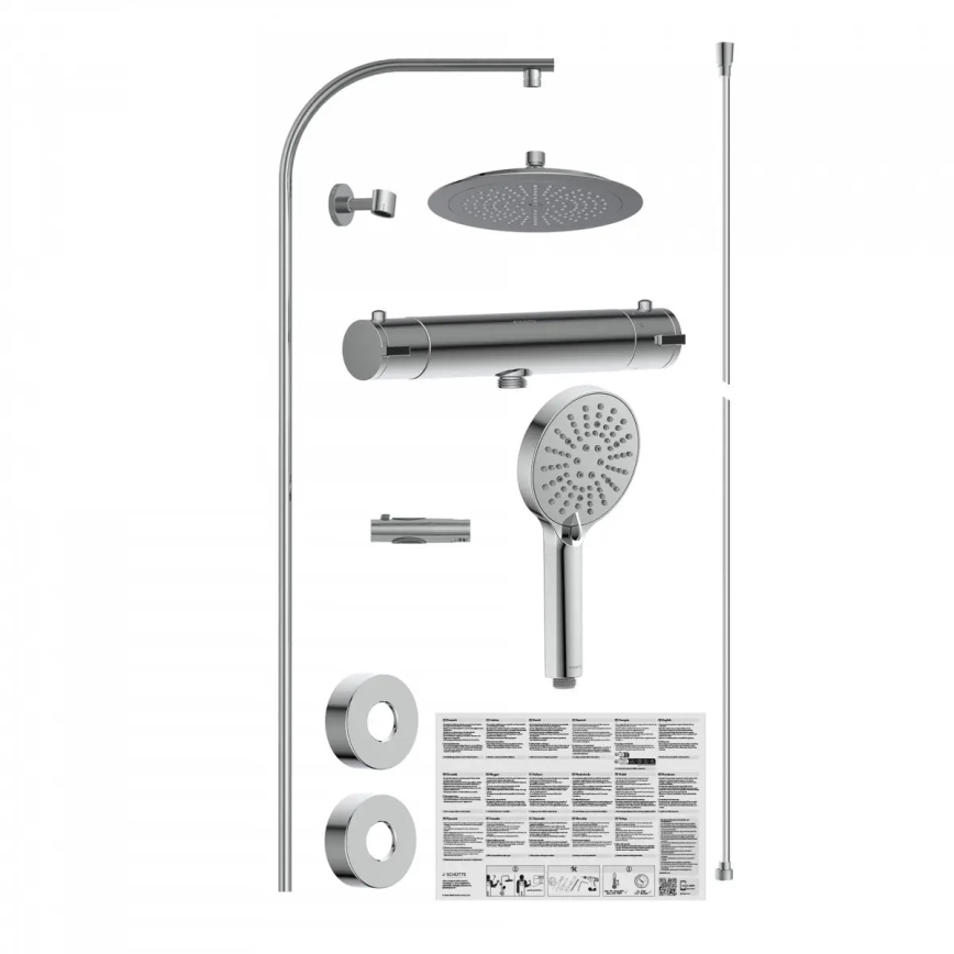 Schütte 60046 - Duschset med termostatblandare MADURA FRESH, blank krom