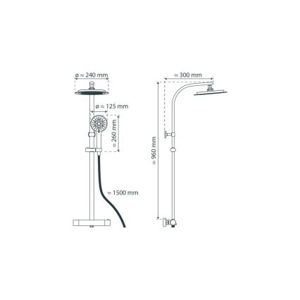 Schütte 60046 - Duschset med termostatblandare MADURA FRESH, blank krom