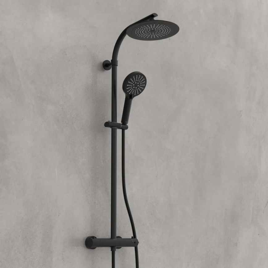 Schütte 60076 - Duschset med termostatblandare MADURA FRESH svart