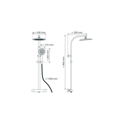 Schütte 60076 - Duschset med termostatblandare MADURA FRESH svart