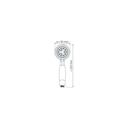 Schütte 60971 - Handdusch VITAL blank krom/grå