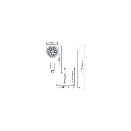Schütte 64197 - Duschset i blank krom + glasraka